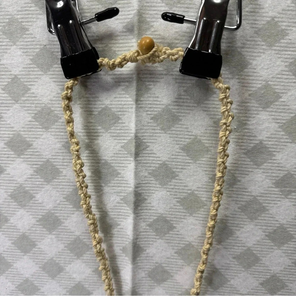 Boho Chic Macrame Owl Necklace - Vintage Handmade - Picture 4 of 7